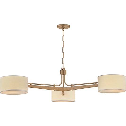 Mailo 3-Light Chandelier by Troy in patina brass. Made from steel in a unique style.
