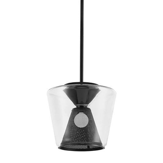 Berlin Pendant by Troy in gun metal. Made from hand worked iron in a modern style.