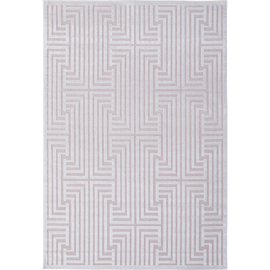 Saphir Mira Geometric Rug - 3496F by Feizy in pink, white. Made from viscose, polyester in a unique style.