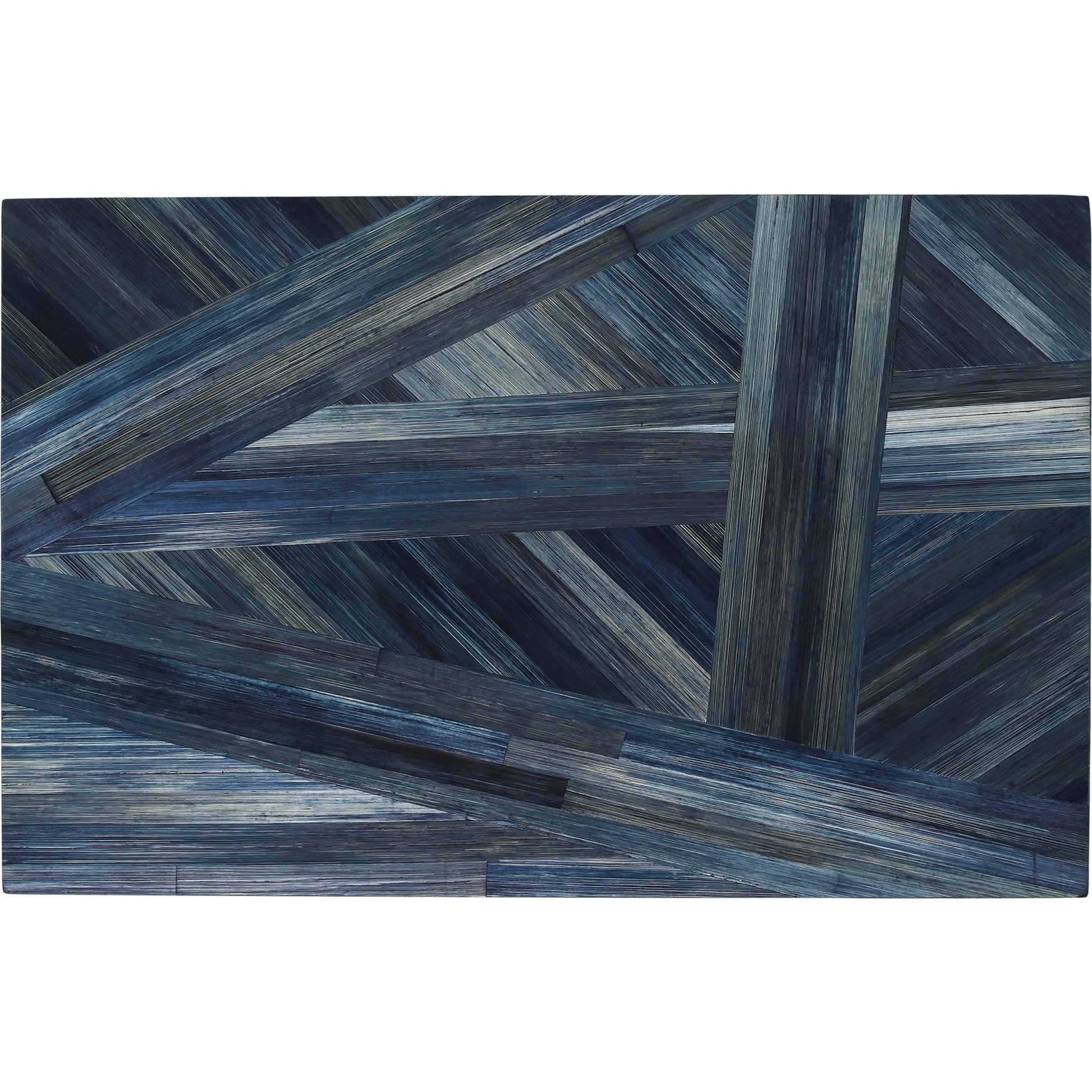 Winter Harvest Box by Currey and Company in blue. Made from straw, suede, engineered wood in a modern style.