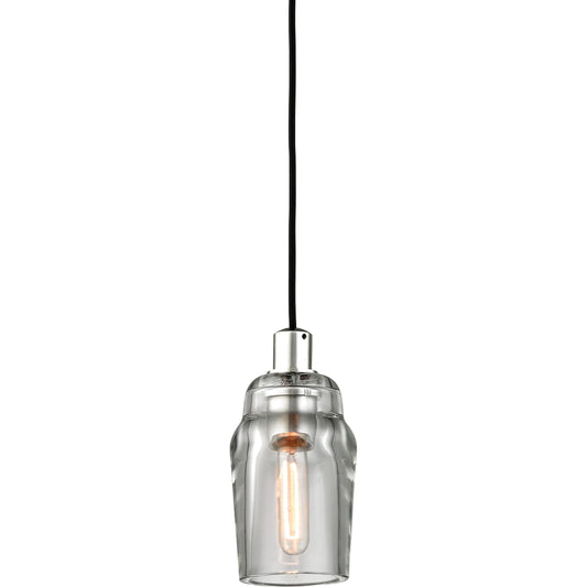 Citizen Pendant by Troy in graphite and polished nickel. Made from hand worked iron in a unique style.