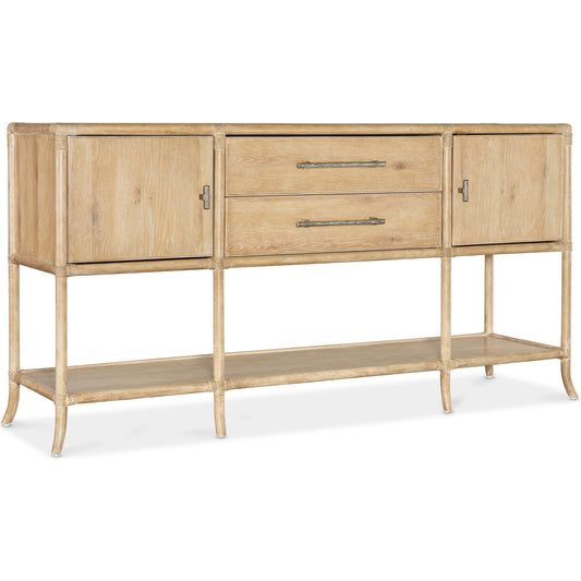 Retreat Pole Rattan Sideboard by Hooker Furniture. Made from oak, maple veneers with rope in a cottage & farmhouse style.