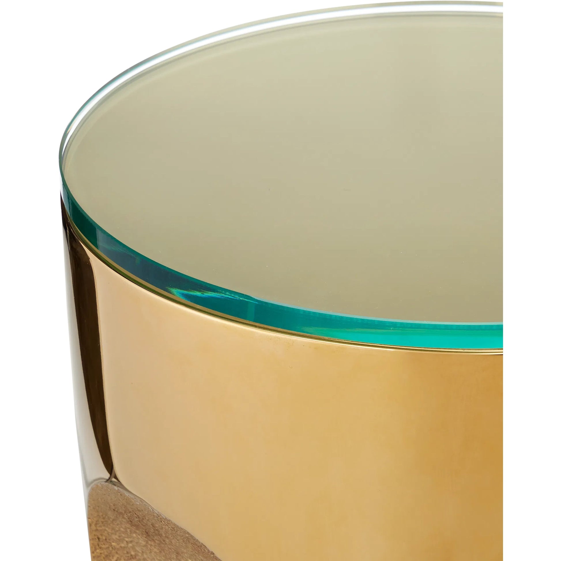Lemy Drinks Table by Currey and Company. Made from stainless steel, tempered glass in a modern style.