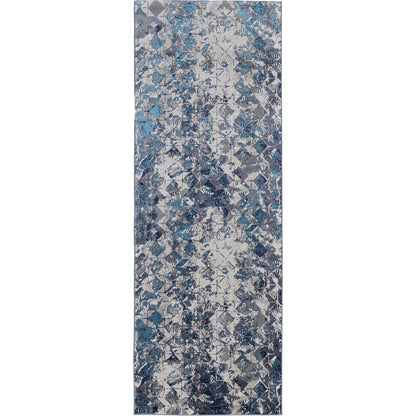 Indio Diamond Rug - 39H0F by Feizy in blue, ivory, gray. Made from unique in a unique style.