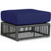 Milano Outdoor Ottoman by Sunset West in slate. Made from olefin rope in a coastal style.