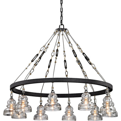 Menlo Park Pendant Mini by Troy in deep bronze. Made from hand-worked iron in a modern style.