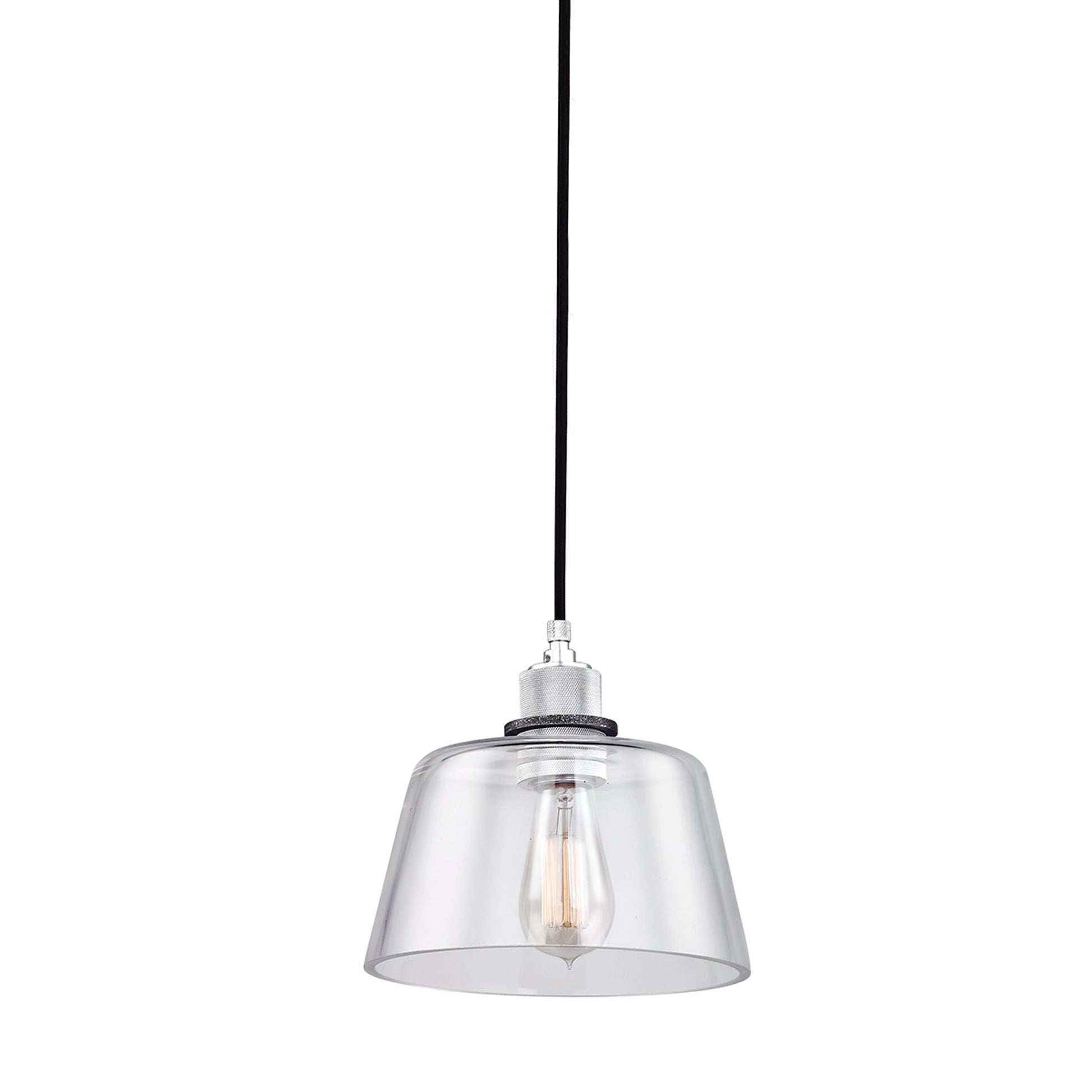 Audiophile Mini Pendant by Troy in old silver polished aluminum. Made from hand worked iron in a modern style.