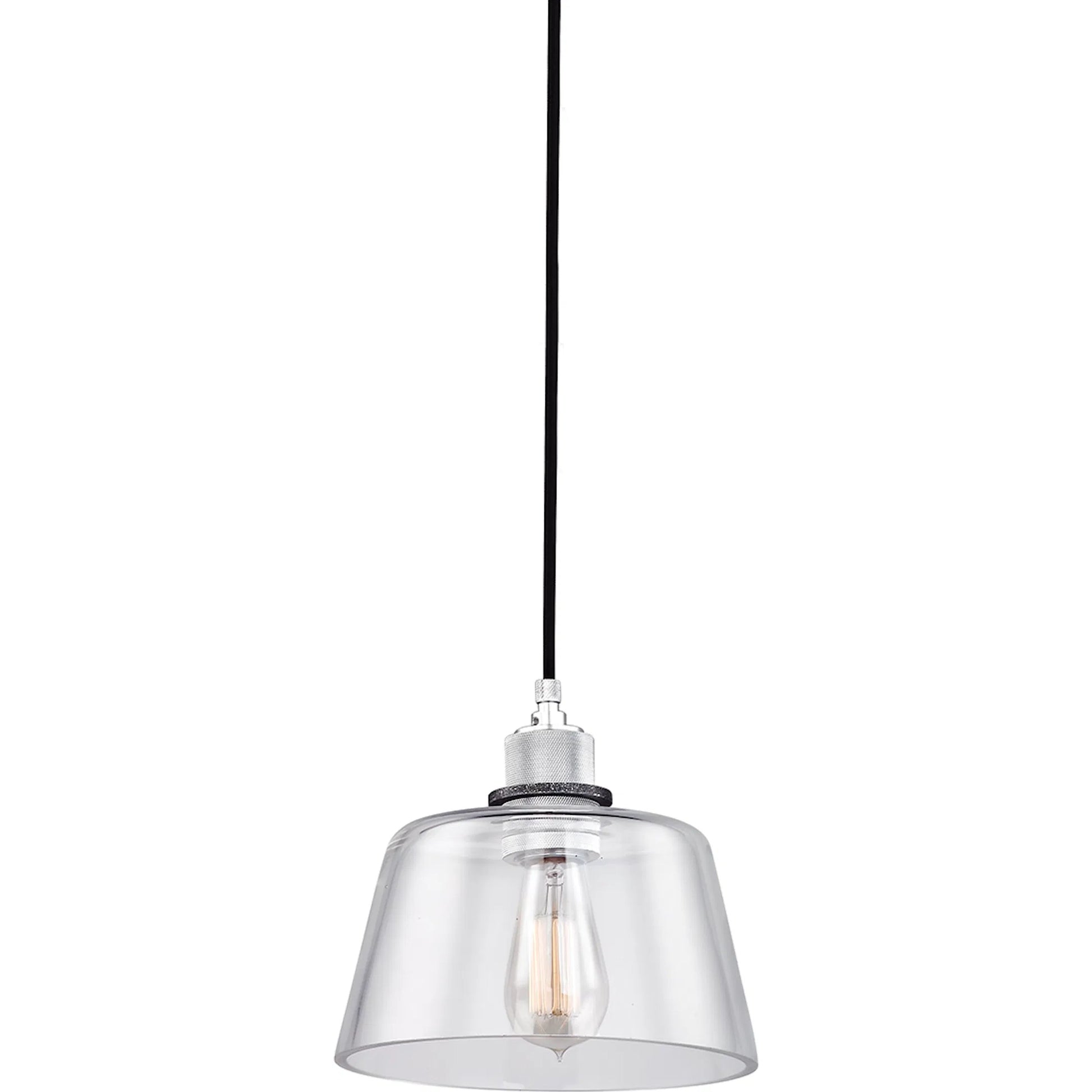 Audiophile Mini Pendant by Troy in old silver polished aluminum. Made from hand worked iron in a modern style.