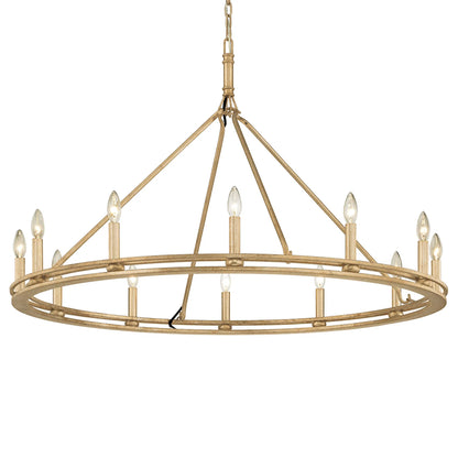 Sutton 12-Light Chandelier by Troy. Made from hand worked iron in a traditional style.