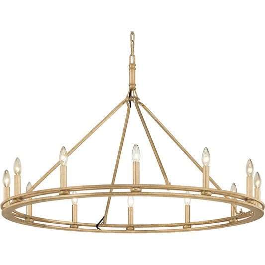 Sutton 12-Light Chandelier by Troy. Made from hand worked iron in a traditional style.