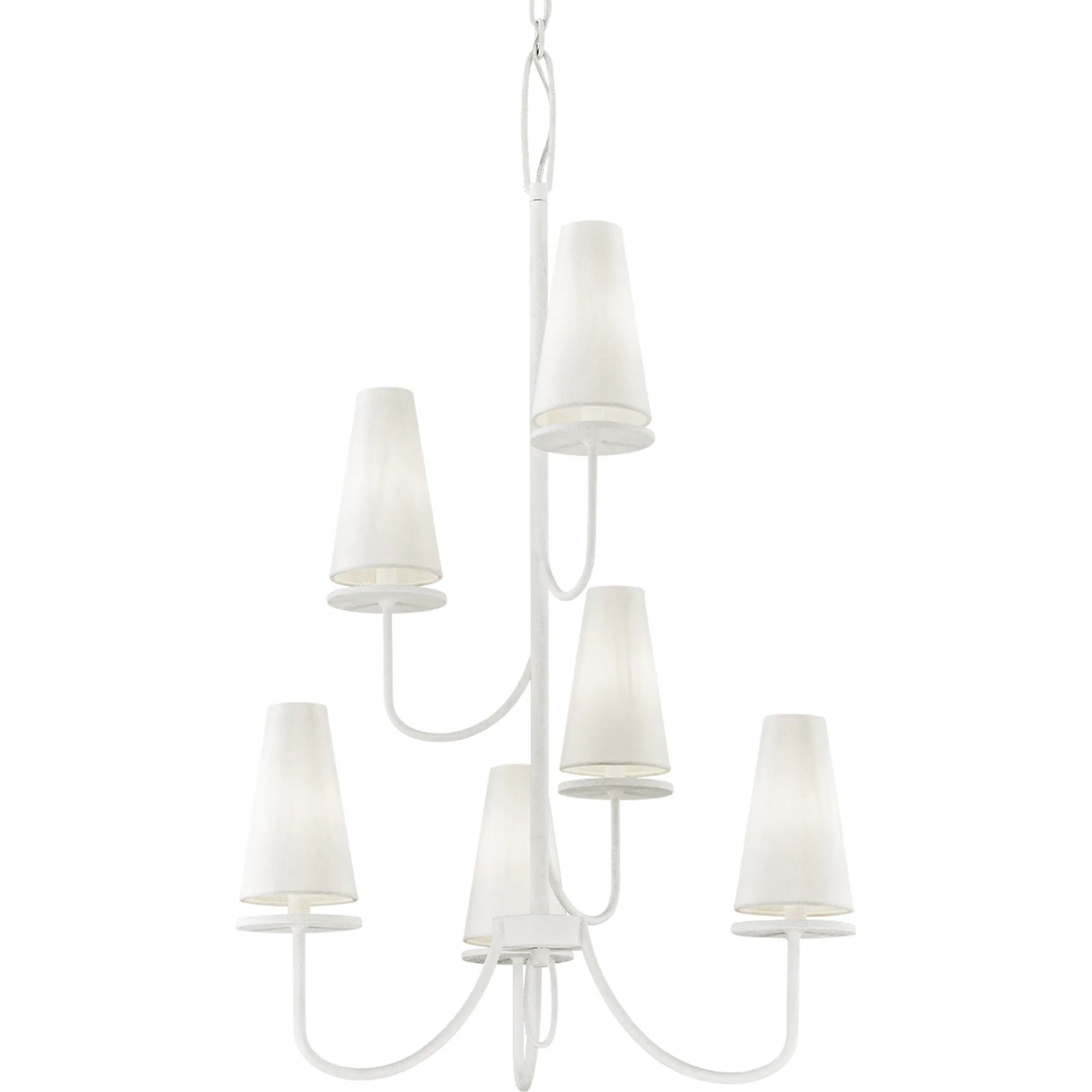 Marcel 6 Light Chandelier by Troy. Made from hand worked iron in a modern style.