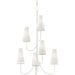 Marcel 6 Light Chandelier by Troy. Made from hand worked iron in a modern style.