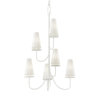Marcel 6 Light Chandelier by Troy. Made from hand worked iron in a modern style.