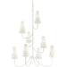 Marcel 8 Light Tiered Chandelier by Troy. Made from hand worked iron in a modern style.