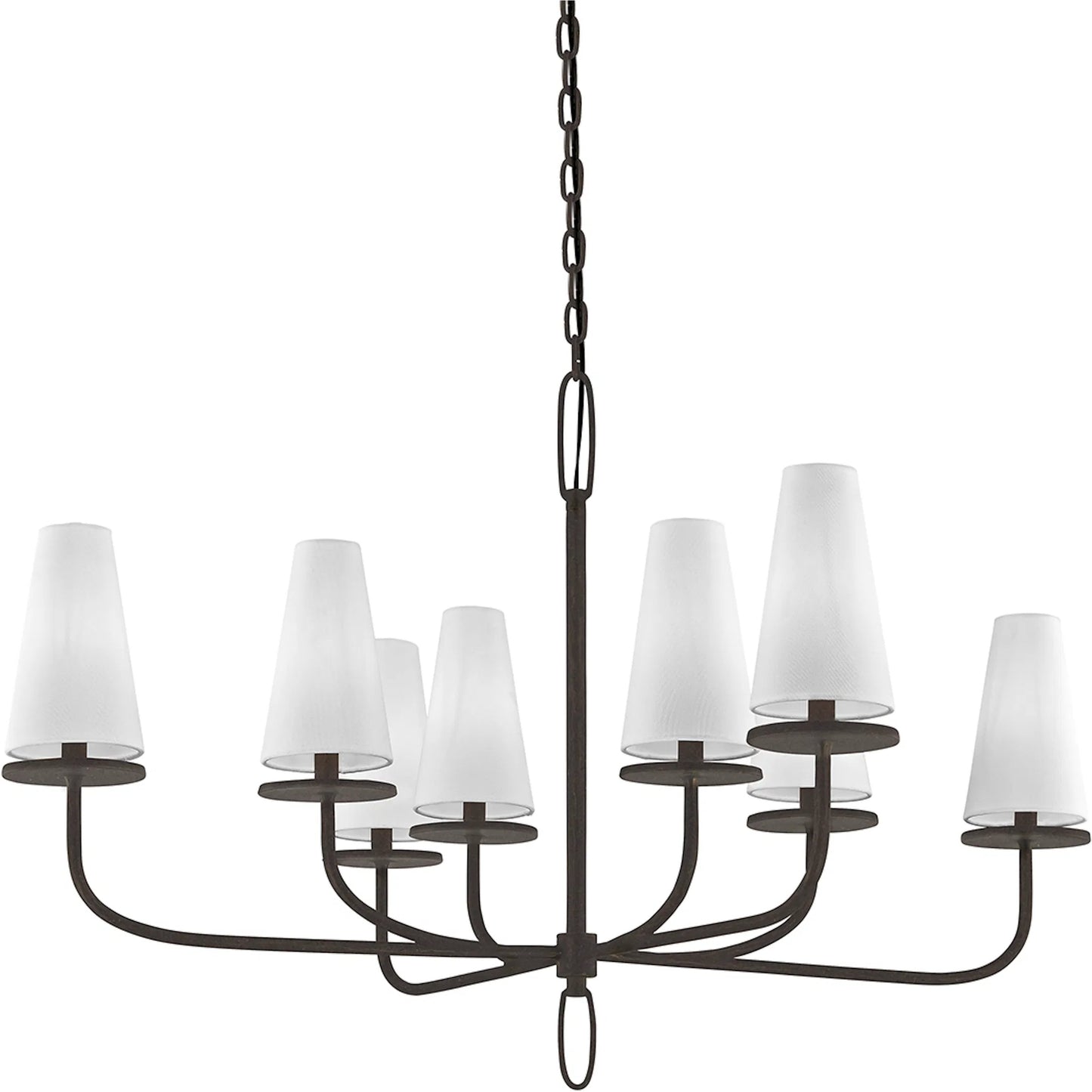001 SI-2328129 | Primary Silo | Marcel 8-Light Chandelier by Troy in textured bronze. Made from hand worked iron in a traditional style.