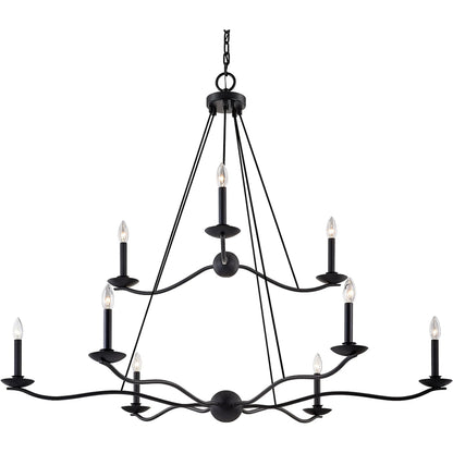 Sawyer Chandelier by Troy in forged iron. Made from unique in a transitional style.
