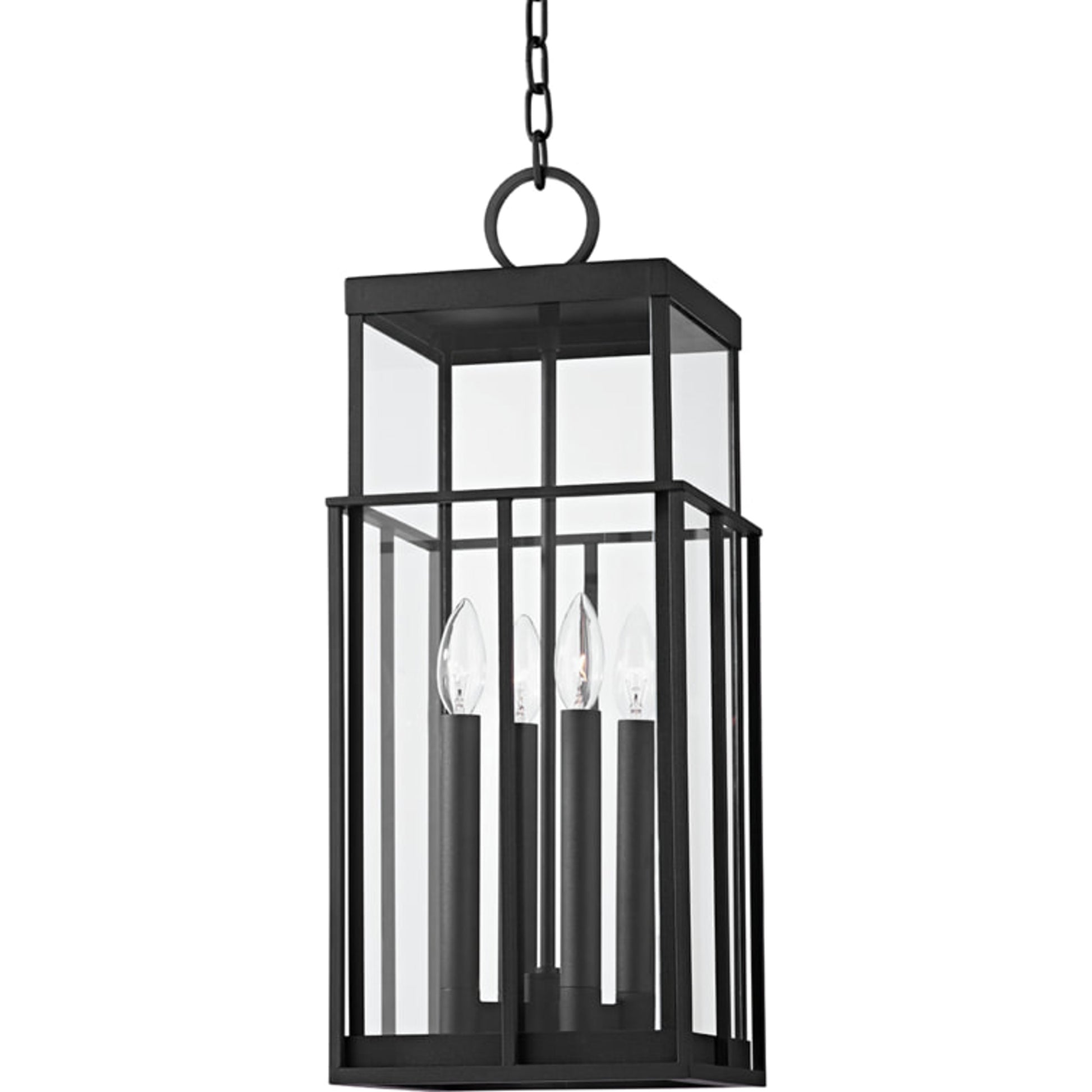 Longport Exterior Lantern by Troy in textured black. Made from aluminum, stainless steel in a transitional style.