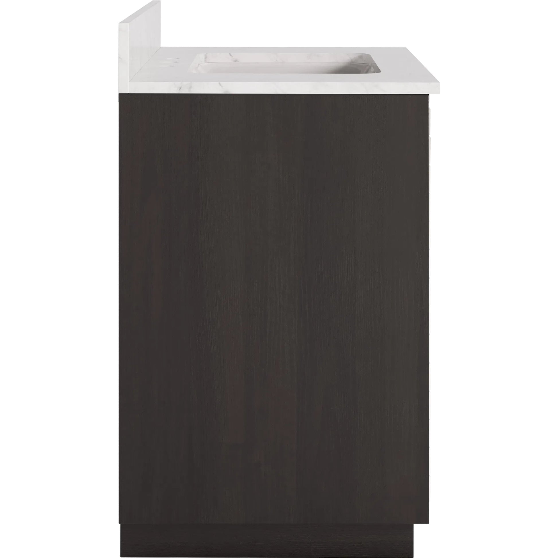 Mosaico 36" Vanity with Undermount Sink by Currey and Company in ebony, natural, white, antique mirror. Made from mango wood, carrara marble, vitreous china, glass in a unique style.
