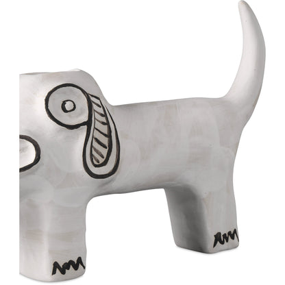 Spot the Dog by Currey and Company in washed white, black. Made from porcelain in a eclectic & global style.