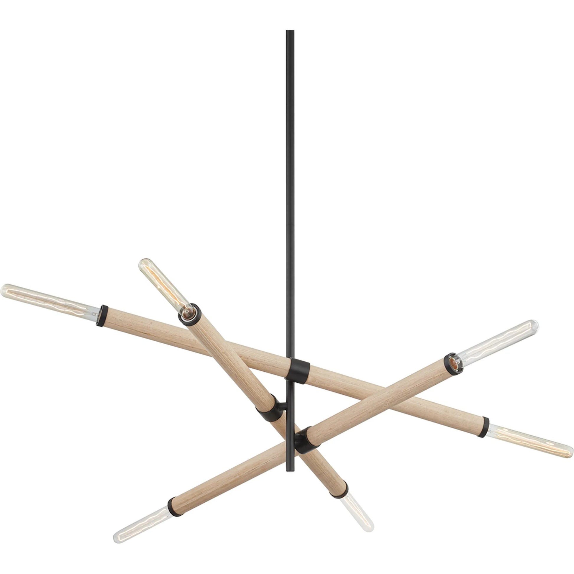 Cruiz Chandelier by Troy in soft black. Made from iron, steel in a modern style.