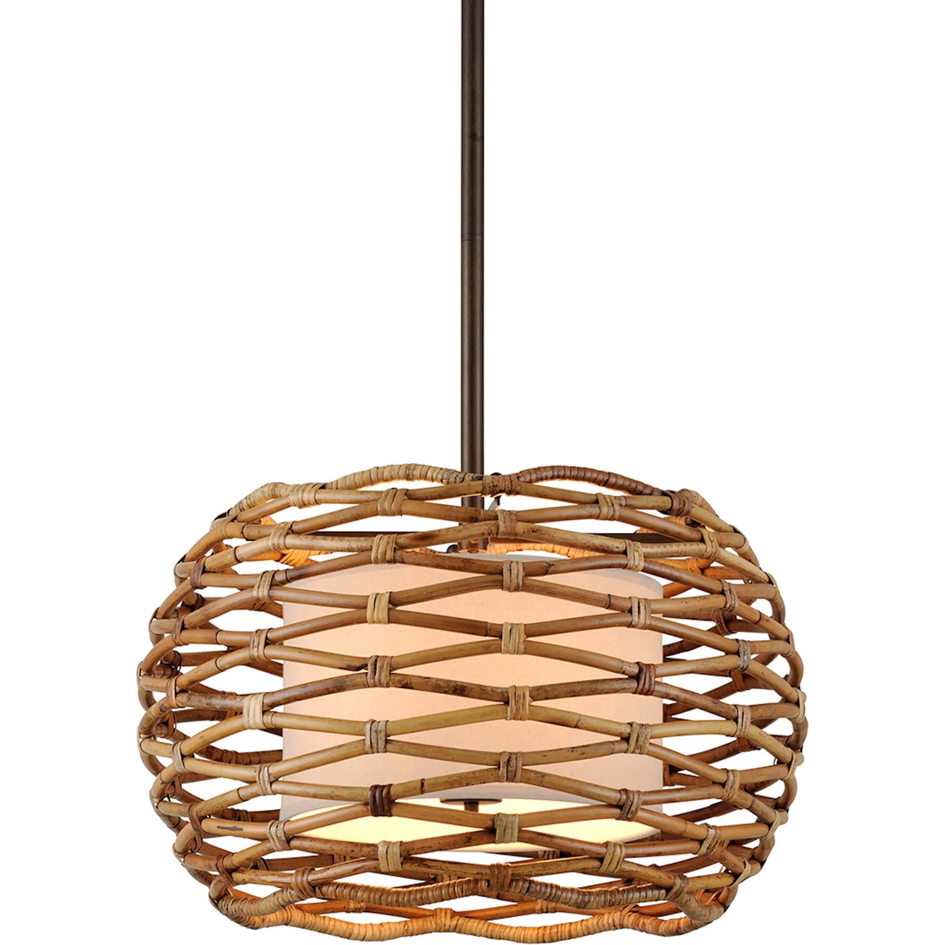 Balboa Chandelier by Troy in bronze. Made from hand worked iron in a cottage & farmhouse style.