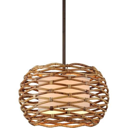 Balboa Chandelier by Troy in bronze. Made from hand worked iron in a cottage & farmhouse style.