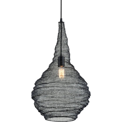 Wabi Sabi Pendant by Troy in black. Made from hand worked iron in a cottage & farmhouse style.