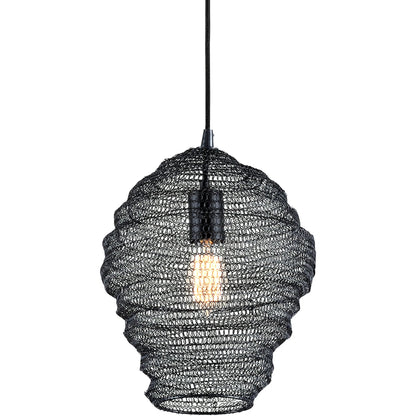 Wabi Sabi Pendant by Troy in black. Made from hand worked iron in a cottage & farmhouse style.