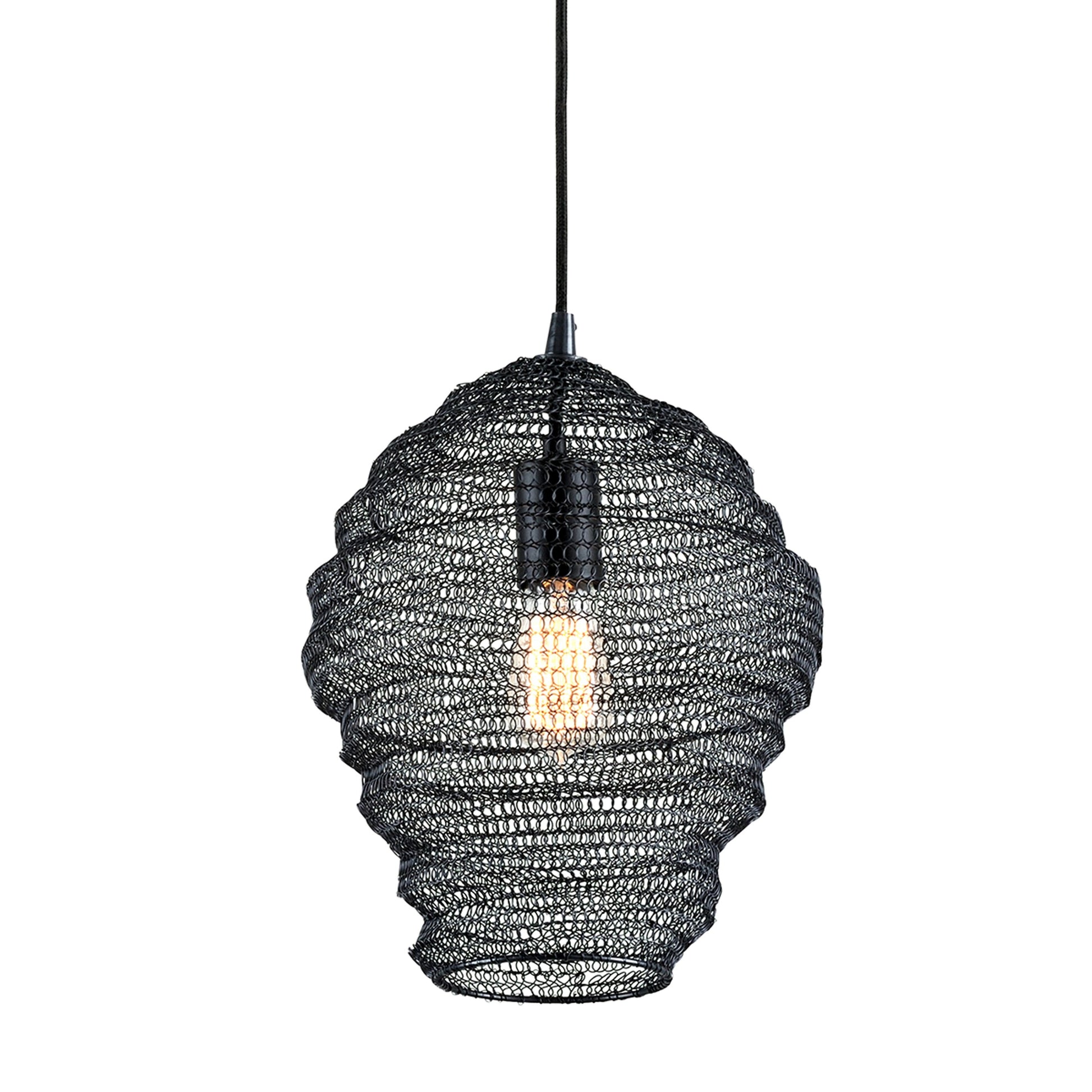 Wabi Sabi Pendant by Troy in black. Made from hand worked iron in a cottage & farmhouse style.