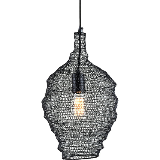 001 SI-2328438 | Primary Silo | Wabi Sabi Pendant by Troy in black. Made from hand worked iron in a unique style.