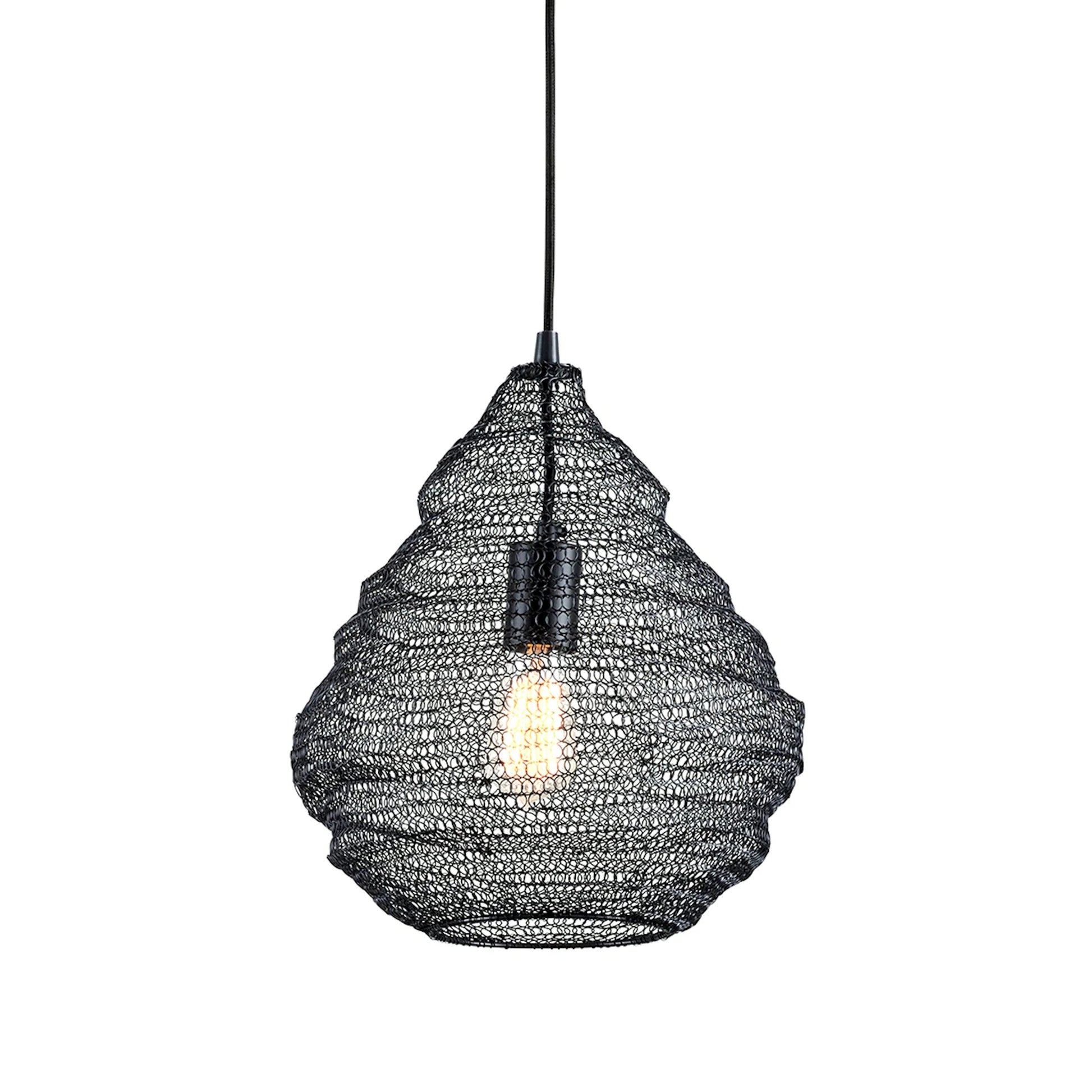 Wabi Sabi Pendant by Troy in black. Made from hand worked iron in a unique style.