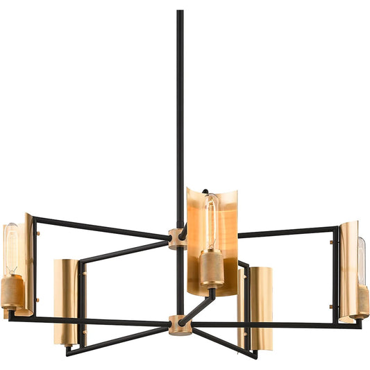 001 SI-2327920 | Additional Silo | Emerson 5-Light Chandelier by Troy in soft off black, brushed brass. Made from hand worked iron, aluminum in a unique style.
