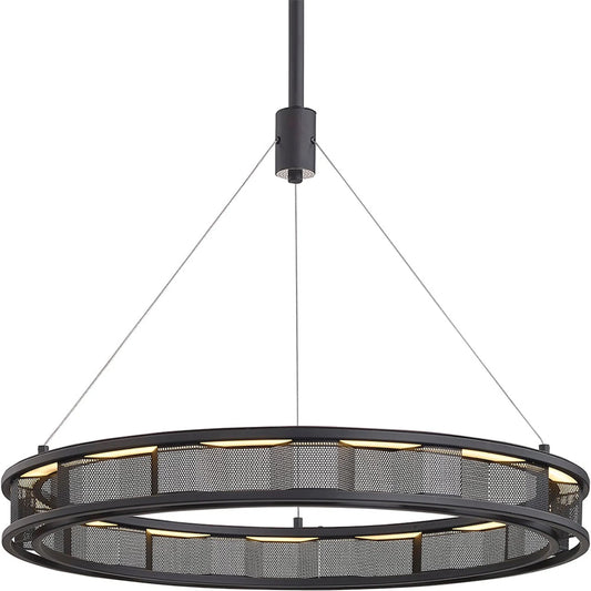 Fuze Pendant by Troy in soft off black. Made from hand worked iron in a unique style.