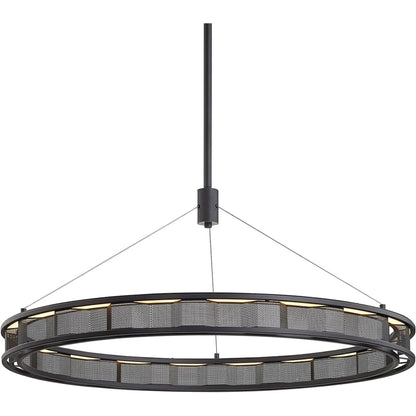 Fuze LED 39" Modern Bronze Chandelier Ceiling Light by Troy in modern bronze. Made from hand-worked iron in a modern style.