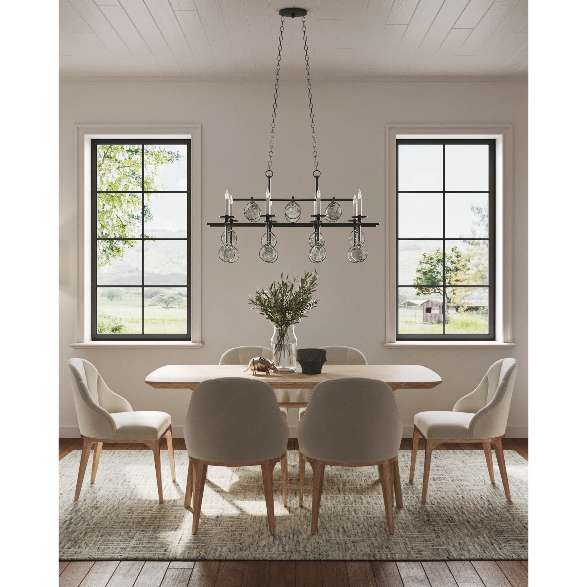 Sethos Rectangular Chandelier by Currey and Company. Made from unique in a modern style.