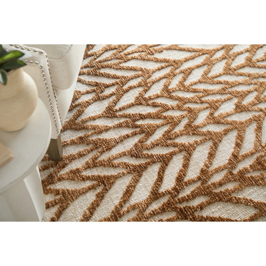 Colton Chevron 8748A55F Rug by Feizy in brown, tan. Made from polyester in a unique style.