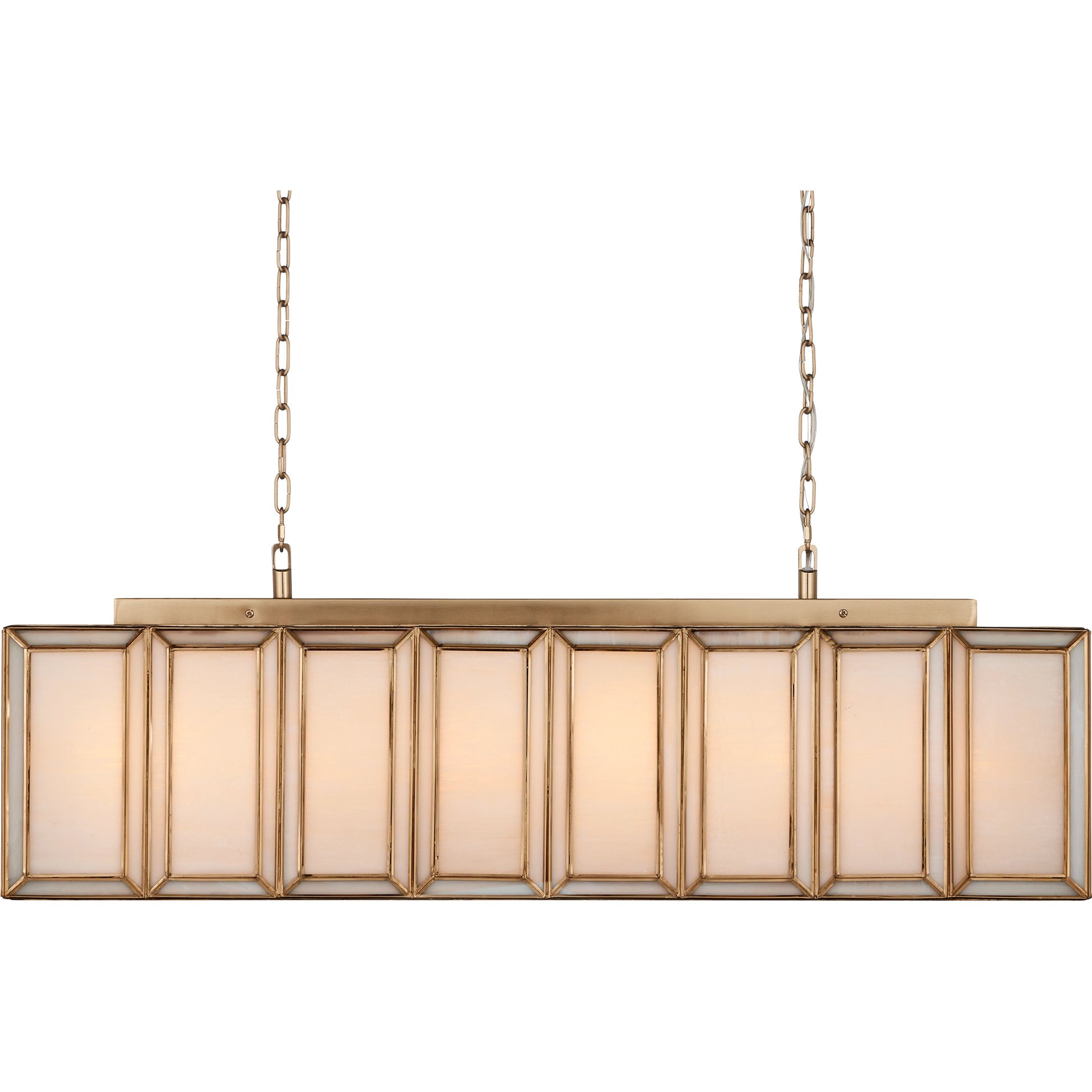 Daze Chandelier by Currey and Company in white, antique brass. Made from glass, brass, metal in a modern style.