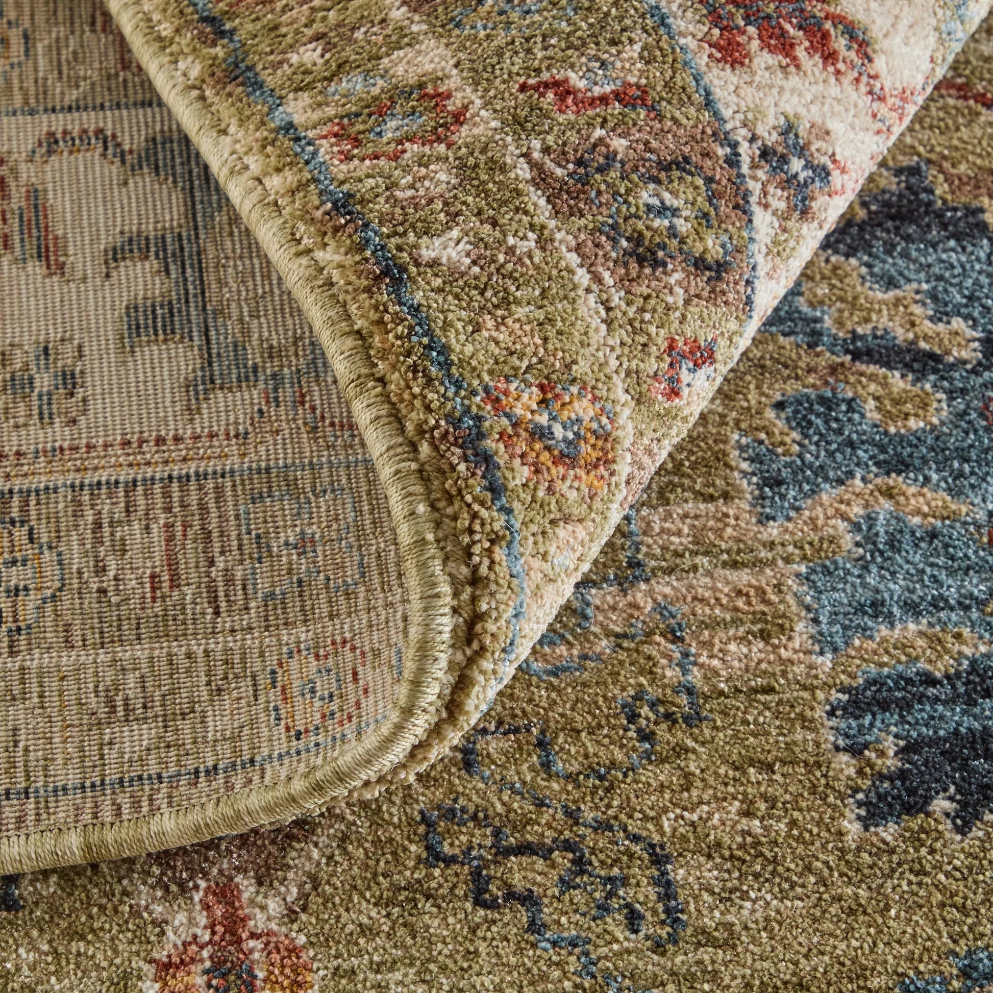 Pearson Traditional Persian PRS39SJF Rug by Feizy in green, ivory, blue. Made from polyester in a unique style.