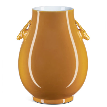 Deer Ears Vase by Currey and Company in imperial green. Made from porcelain in a modern style.