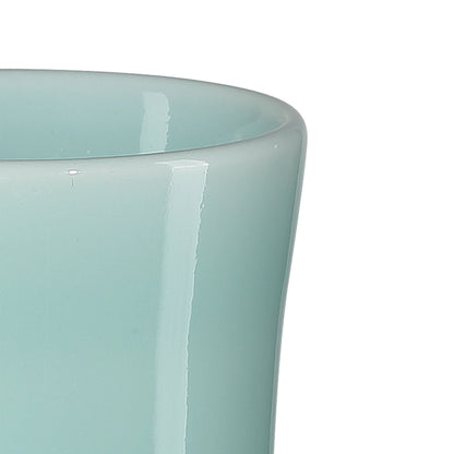 Celadon Green Straight Neck Vase by Currey and Company in celadon green. Made from porcelain in a modern style.