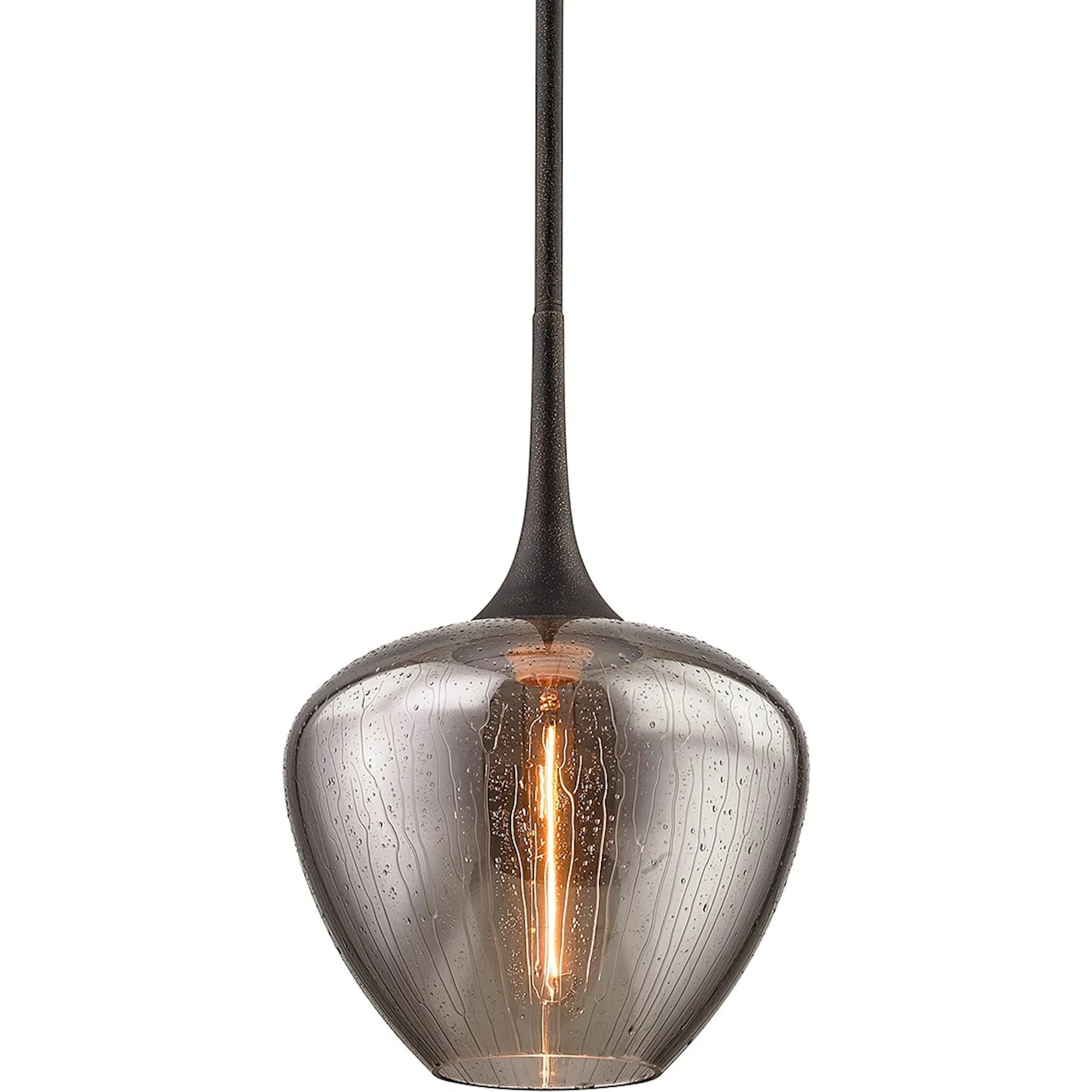 West End Pendant by Troy in vintage bronze. Made from hand worked iron in a modern style.