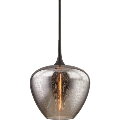 West End Pendant by Troy in vintage bronze. Made from hand worked iron in a modern style.