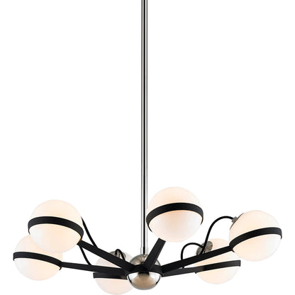 Ace 6-Light Chandelier by Troy. Made from hand worked iron in a modern style.
