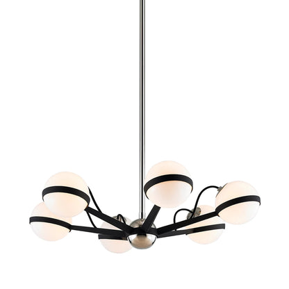 Ace 6-Light Chandelier by Troy. Made from hand worked iron in a modern style.