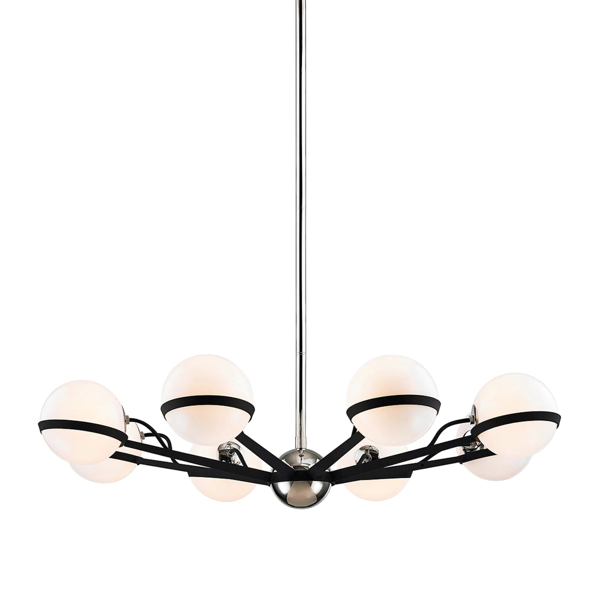Ace 8-Light Chandelier by Troy. Made from hand worked iron in a modern style.