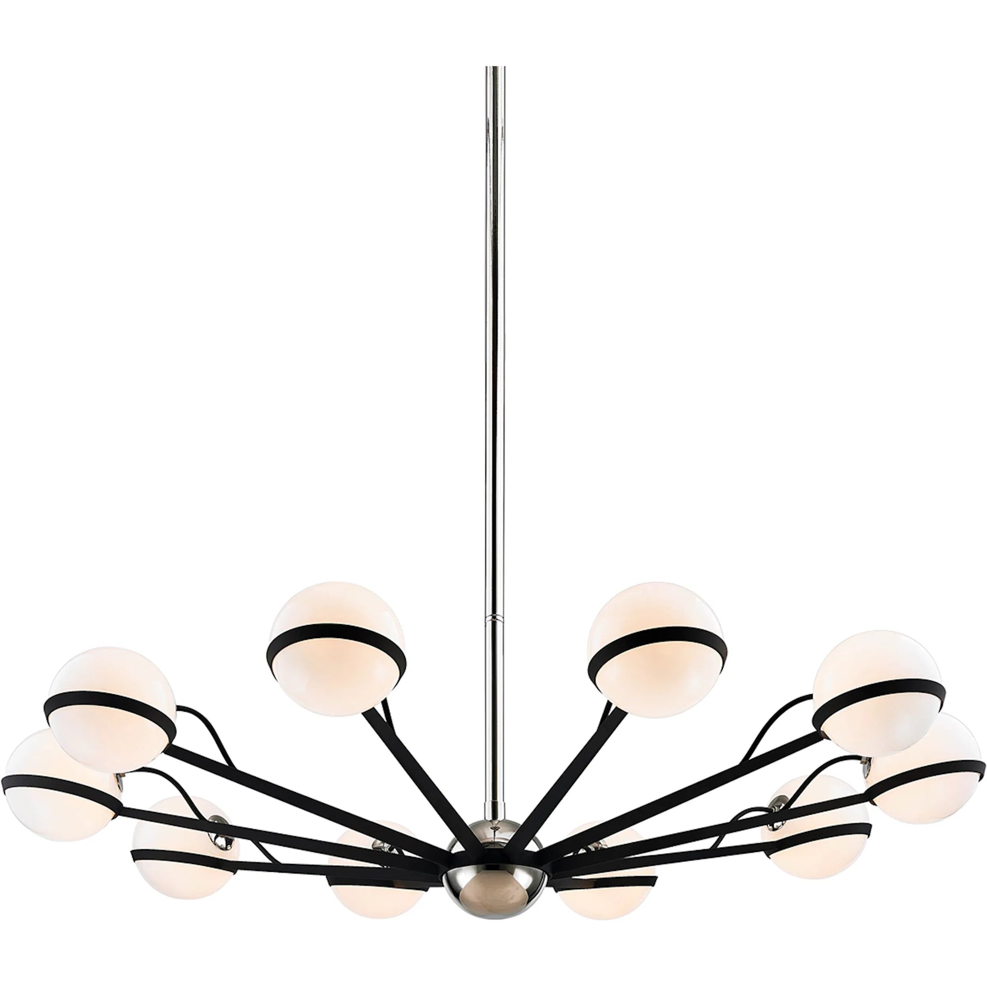 Ace Chandelier by Troy. Made from hand worked iron in a modern style.