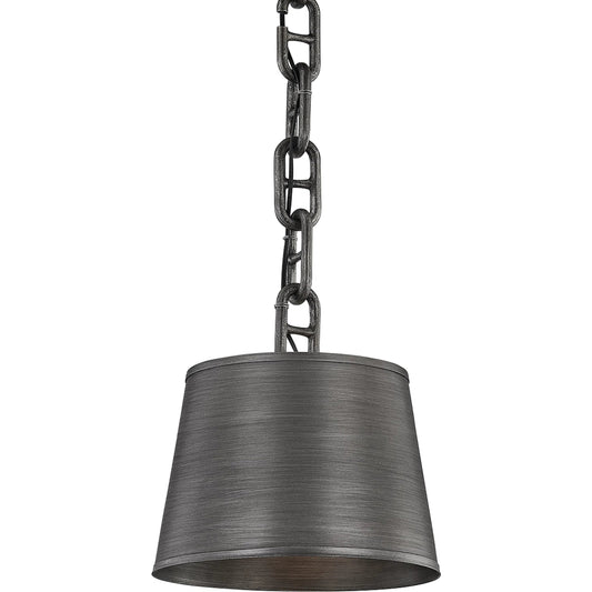Admirals Row Pendant by Troy in antique pewter. Made from hand worked iron in a modern style.