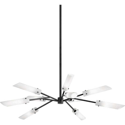 High Line 10-Light Chandelier by Troy in dark bronze. Made from hand worked iron in a modern style.