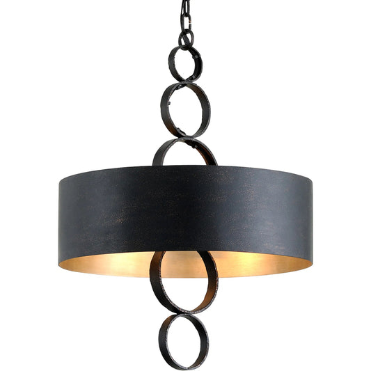 Rivington Chandelier by Troy in charred copper. Made from hand forged iron in a unique style.
