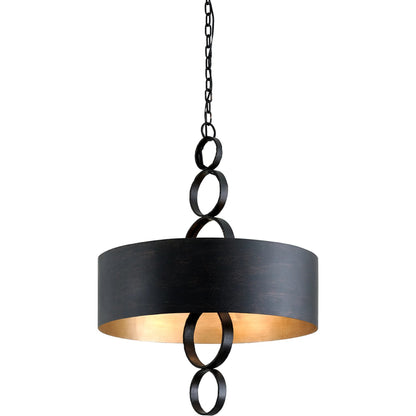 Rivington Chandelier by Troy in charred copper. Made from hand forged iron in a modern style.